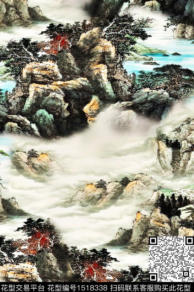 香云纱中老年国画数码印花华亿平台下载（图片编号: 1518338） - 瓦栏（Walan）