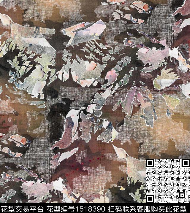 山肌理男装满版花数码印花华亿平台下载（图片编号: 1518390） - 瓦栏（Walan）