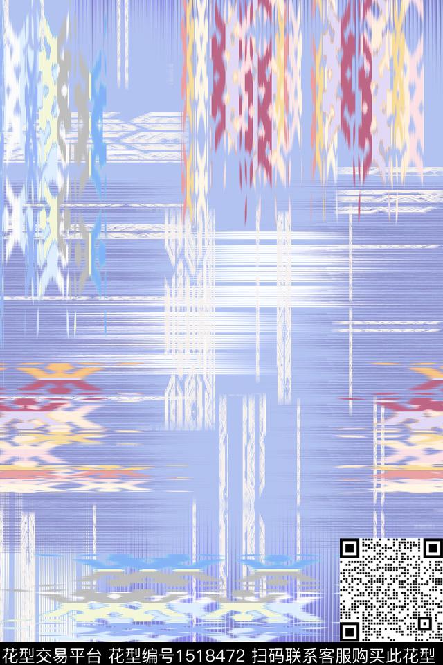 民族风大牌风抽象数码印花华亿平台下载（图片编号: 1518472） - 瓦栏（Walan）