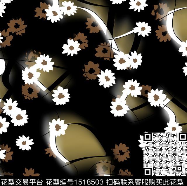 连衣裙女装花卉数码印花华亿平台下载（图片编号: 1518503） - 瓦栏（Walan）