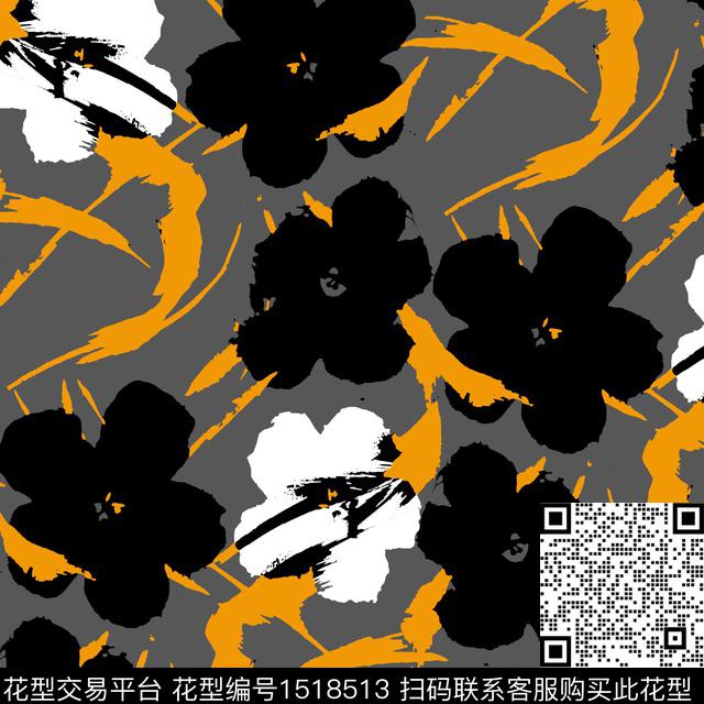 花卉长袖衫高对比传统印花华亿平台下载（图片编号: 1518513） - 瓦栏（Walan）