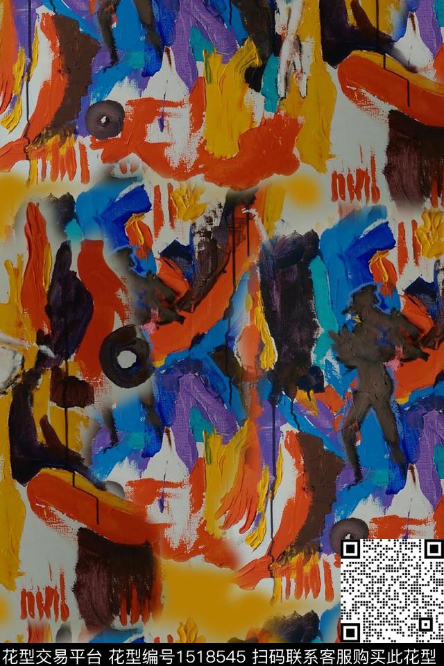 笔触艺术炫彩数码印花华亿平台下载（图片编号: 1518545） - 瓦栏（Walan）
