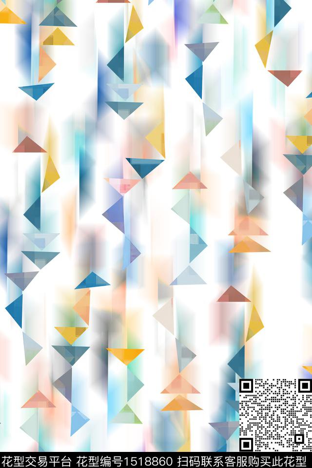 几何大牌风抽象数码印花华亿平台下载（图片编号: 1518860） - 瓦栏（Walan）