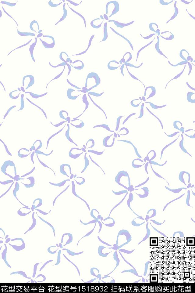 菱形线条蝴蝶结数码印花华亿平台下载（图片编号: 1518932） - 瓦栏（Walan）