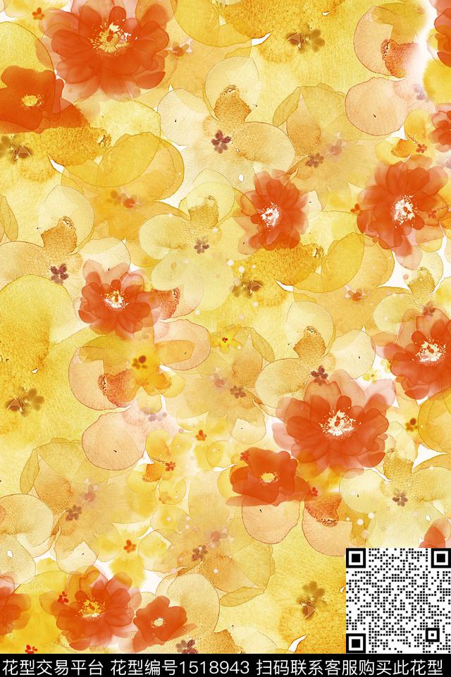 水彩民族风小碎花数码印花华亿平台下载（图片编号: 1518943） - 瓦栏（Walan）