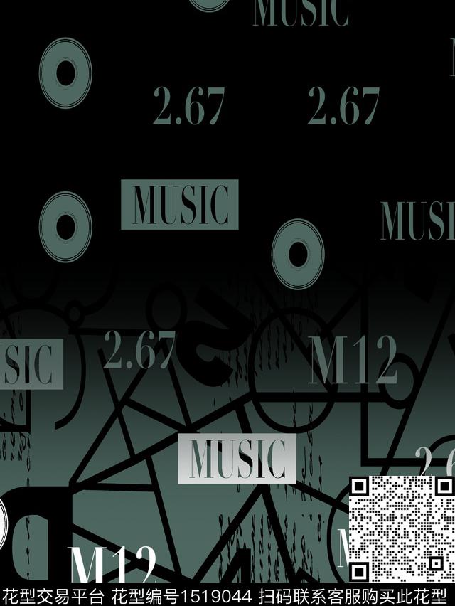 男装定位花字母数码华亿平台数码印花华亿平台下载（图片编号: 1519044） - 瓦栏（Walan）