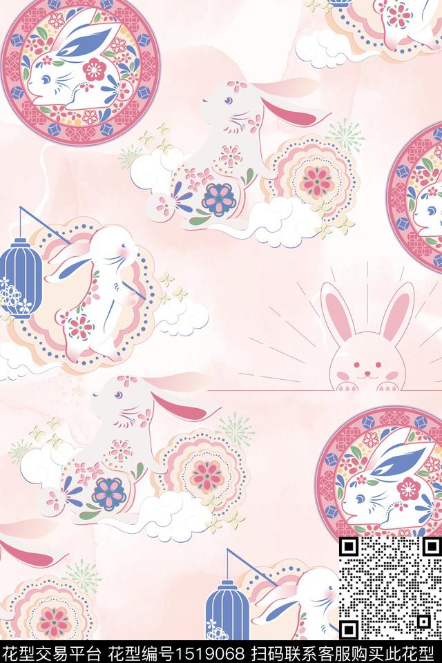 卡通动物兔子童装数码印花华亿平台下载（图片编号: 1519068） - 瓦栏（Walan）