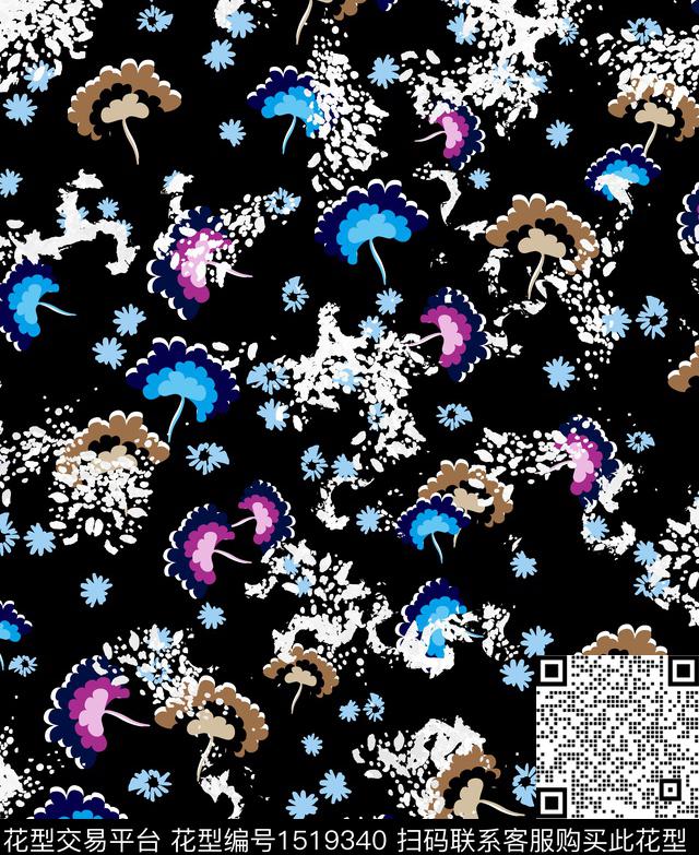 连衣裙女装花卉数码印花华亿平台下载（图片编号: 1519340） - 瓦栏（Walan）