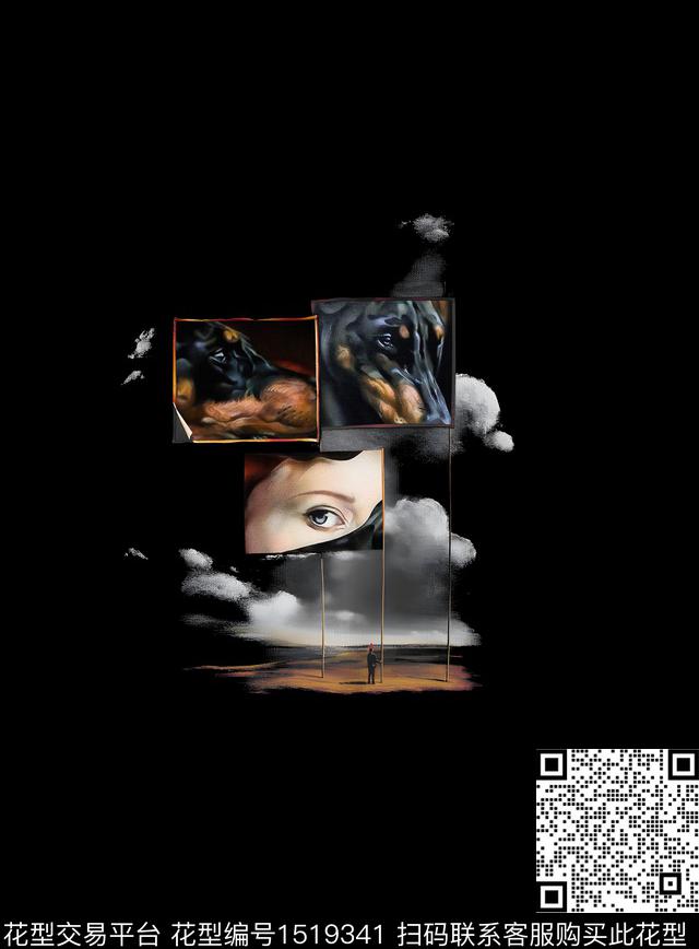 眼睛定位花狗数码印花华亿平台下载（图片编号: 1519341） - 瓦栏（Walan）