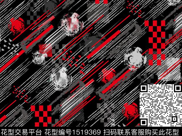 线条几何民族风数码印花华亿平台下载（图片编号: 1519369） - 瓦栏（Walan）