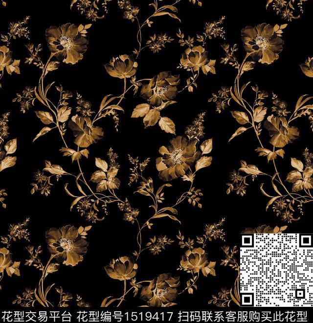 花卉春夏华亿平台小碎花数码印花华亿平台下载（图片编号: 1519417） - 瓦栏（Walan）