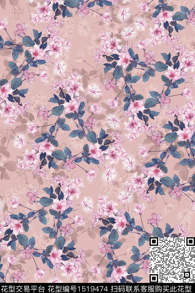 花卉女装小碎花数码印花华亿平台下载（图片编号: 1519474） - 瓦栏（Walan）