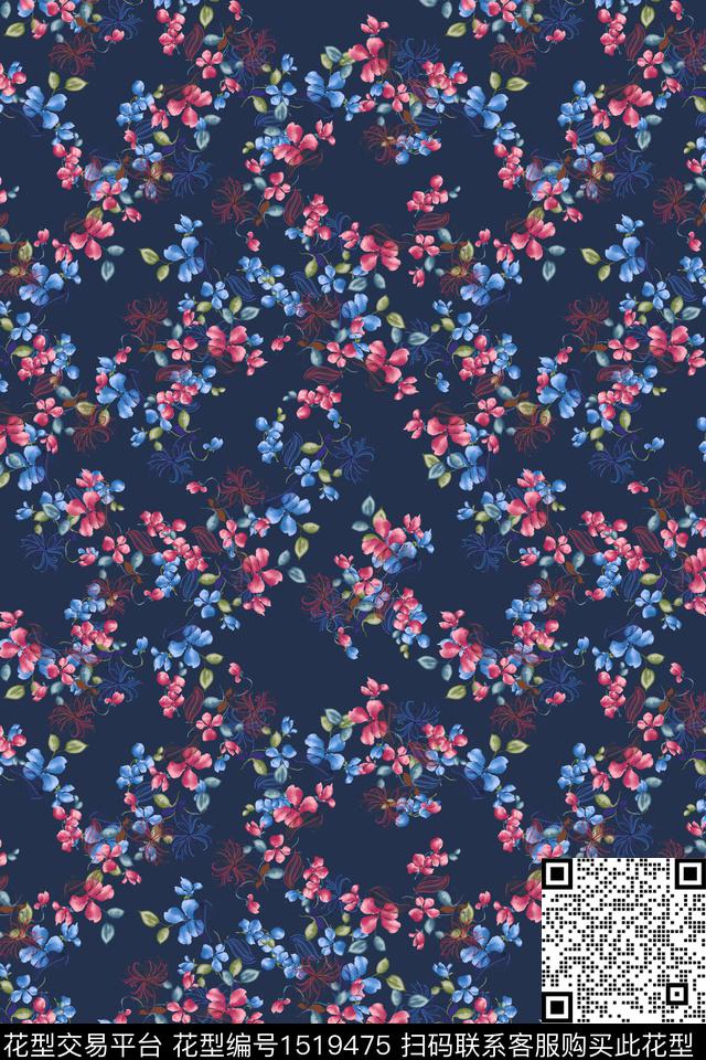 花卉女装小碎花数码印花华亿平台下载（图片编号: 1519475） - 瓦栏（Walan）