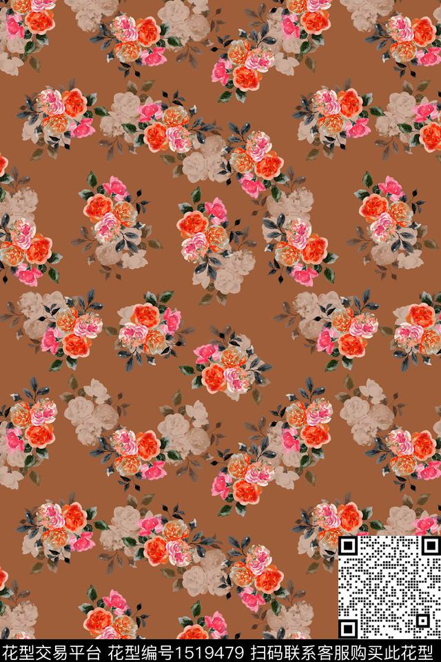 花卉女装小碎花数码印花华亿平台下载（图片编号: 1519479） - 瓦栏（Walan）