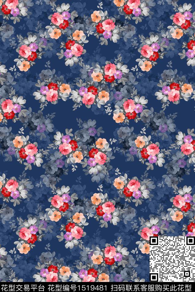 花卉女装小碎花数码印花华亿平台下载（图片编号: 1519481） - 瓦栏（Walan）