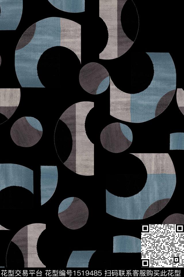 纹理几何棉麻数码印花华亿平台下载（图片编号: 1519485） - 瓦栏（Walan）