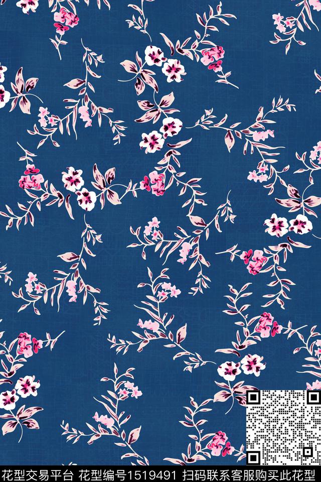 花卉女装小碎花数码印花华亿平台下载（图片编号: 1519491） - 瓦栏（Walan）