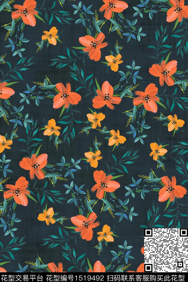 花卉女装小碎花数码印花华亿平台下载（图片编号: 1519492） - 瓦栏（Walan）
