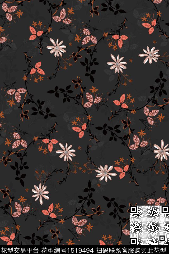 花卉女装小碎花数码印花华亿平台下载（图片编号: 1519494） - 瓦栏（Walan）
