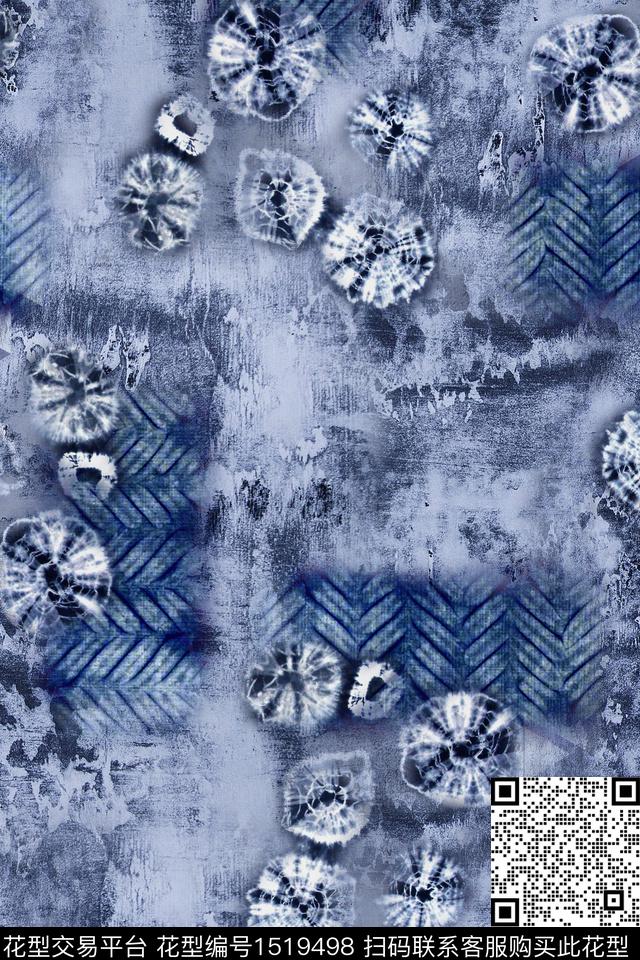 抽象肌理棉麻数码印花华亿平台下载（图片编号: 1519498） - 瓦栏（Walan）