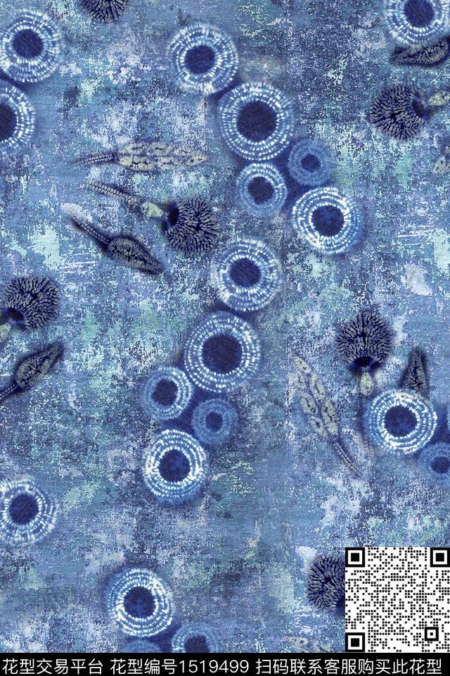 抽象肌理棉麻数码印花华亿平台下载（图片编号: 1519499） - 瓦栏（Walan）