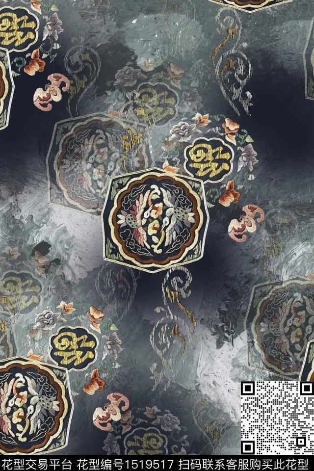 数码华亿平台民族风香云纱数码印花华亿平台下载（图片编号: 1519517） - 瓦栏（Walan）