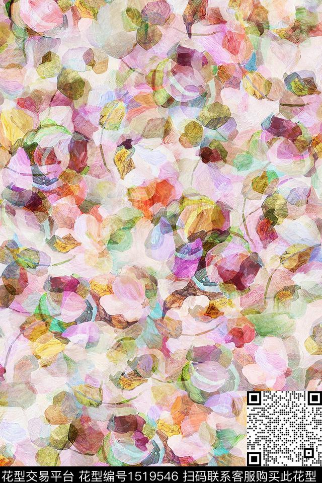 大牌风抽象女装数码印花华亿平台下载（图片编号: 1519546） - 瓦栏（Walan）