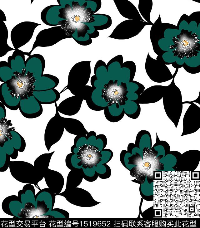 连衣裙女装花卉数码印花华亿平台下载（图片编号: 1519652） - 瓦栏（Walan）