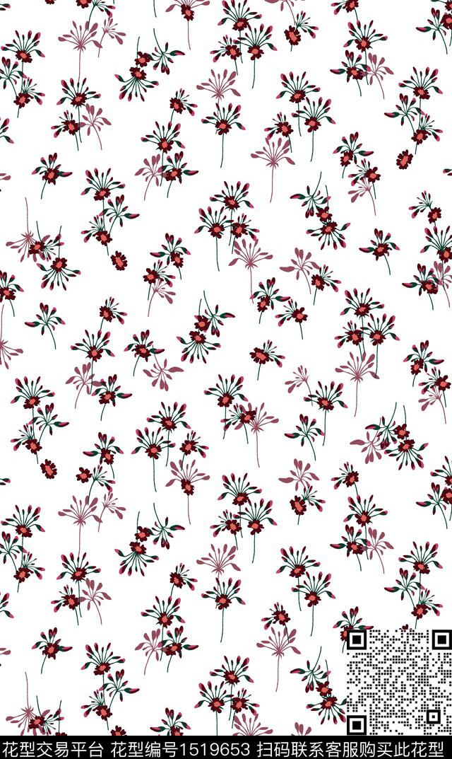 连衣裙女装花卉数码印花华亿平台下载（图片编号: 1519653） - 瓦栏（Walan）