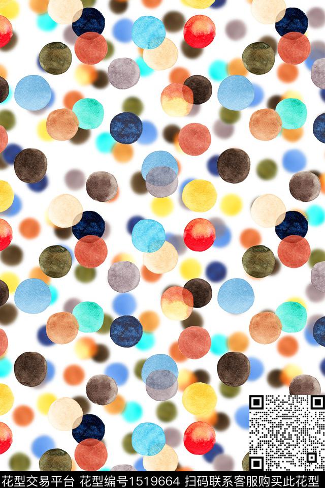 水彩肌理几何数码印花华亿平台下载（图片编号: 1519664） - 瓦栏（Walan）