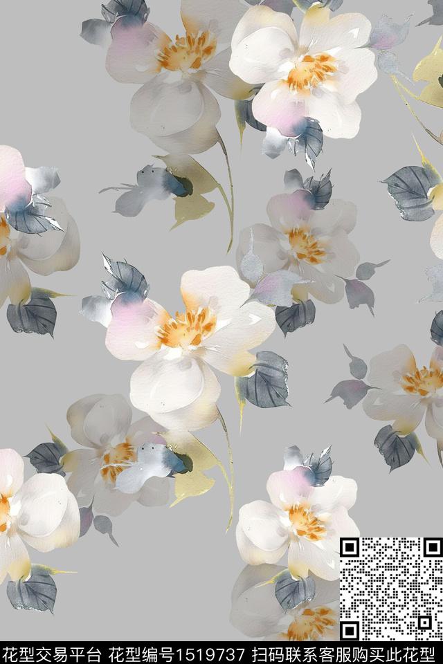 绿植树叶大牌风小清新数码印花华亿平台下载（图片编号: 1519737） - 瓦栏（Walan）