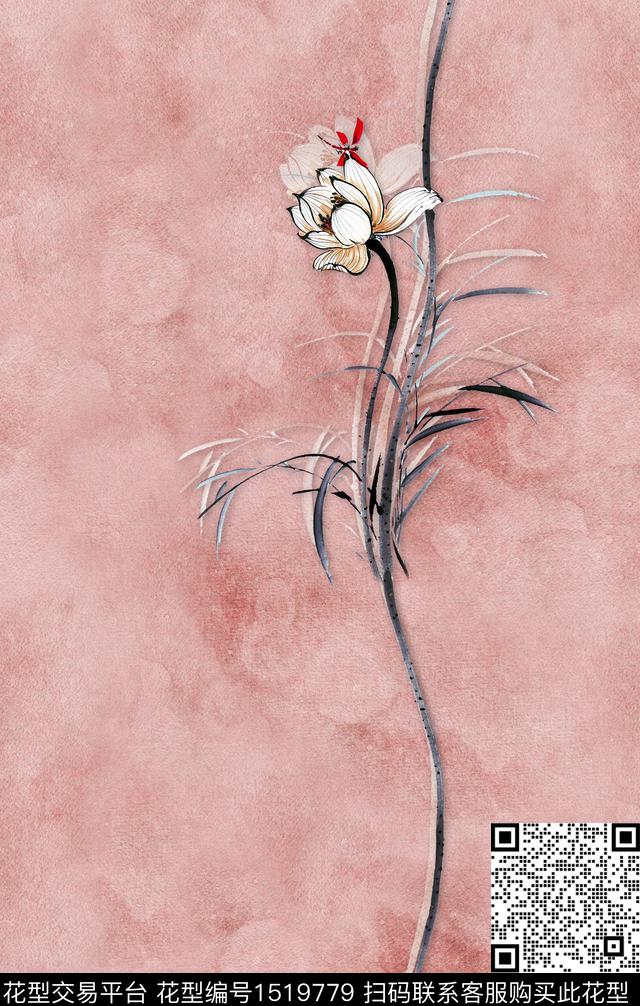 真丝中老年绿植树叶数码印花华亿平台下载（图片编号: 1519779） - 瓦栏（Walan）