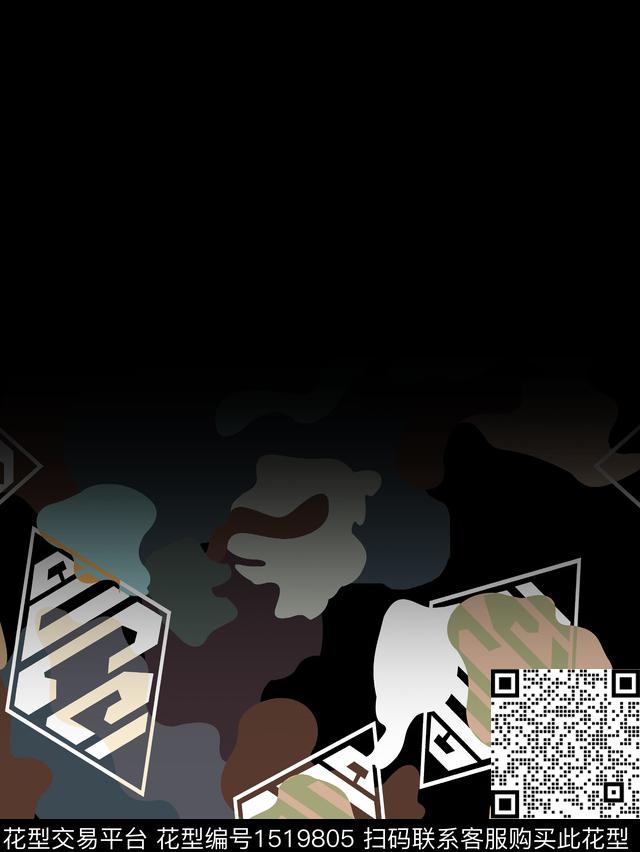 渐变男装定位花数码华亿平台数码印花华亿平台下载（图片编号: 1519805） - 瓦栏（Walan）