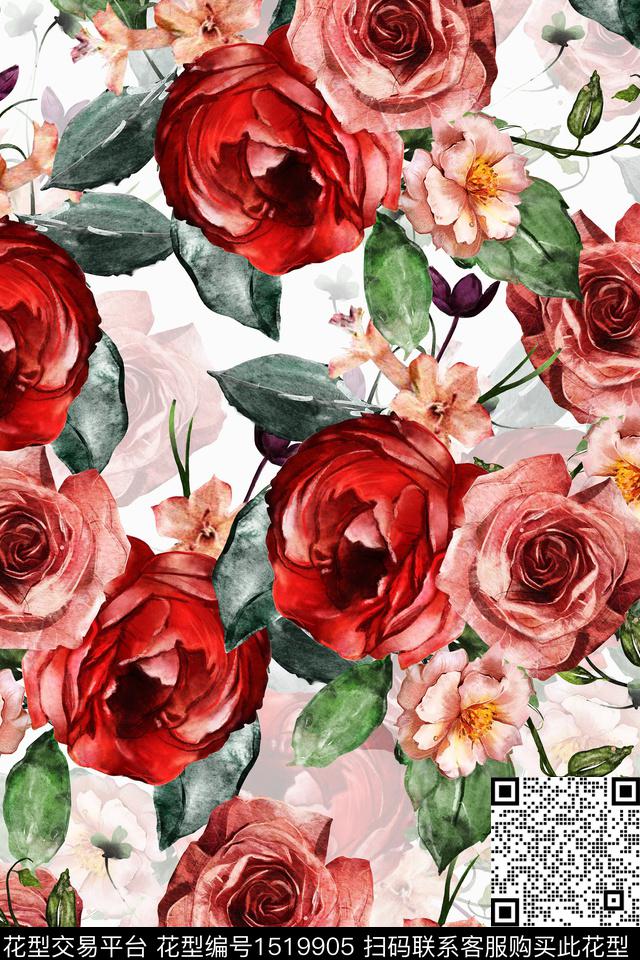 绿植树叶简约年轻女性数码印花华亿平台下载（图片编号: 1519905） - 瓦栏（Walan）