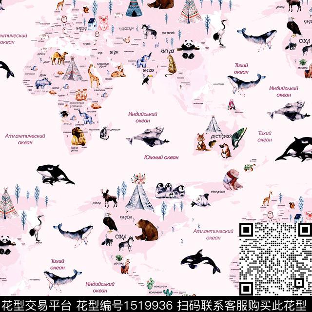 地图map夏威夷风数码印花华亿平台下载（图片编号: 1519936） - 瓦栏（Walan）