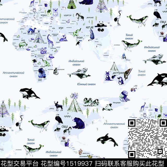 地图map夏威夷风数码印花华亿平台下载（图片编号: 1519937） - 瓦栏（Walan）