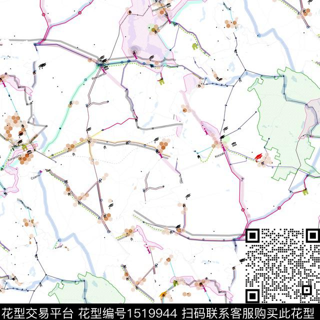 地图map夏威夷风数码印花华亿平台下载（图片编号: 1519944） - 瓦栏（Walan）
