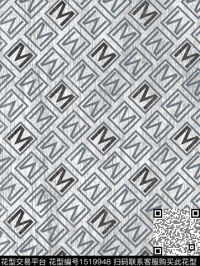 字母几何数码华亿平台数码印花华亿平台下载（图片编号: 1519948） - 瓦栏（Walan）