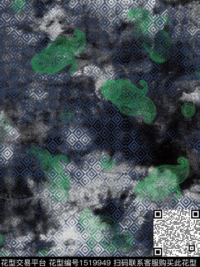 数码华亿平台男装满版花佩斯利数码印花华亿平台下载（图片编号: 1519949） - 瓦栏（Walan）