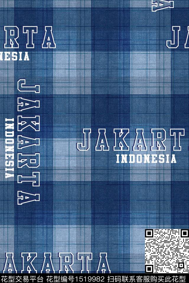 字母格子男装数码印花华亿平台下载（图片编号: 1519982） - 瓦栏（Walan）