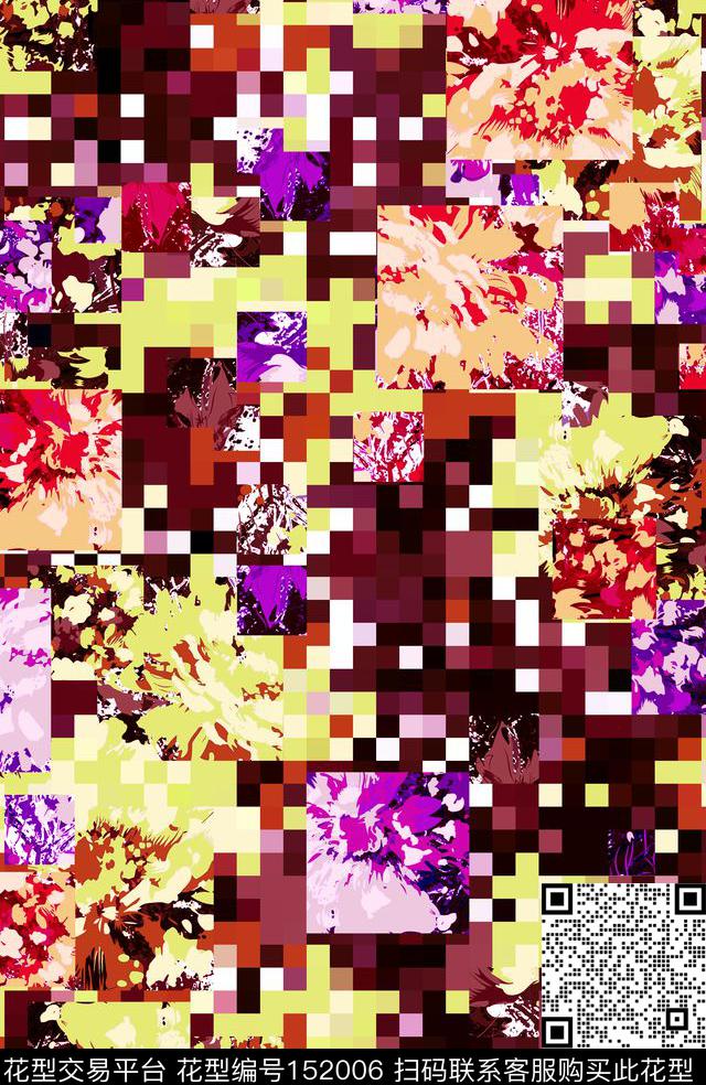 马赛克星星点点浪漫数码印花华亿平台下载（图片编号: 152006） - 瓦栏（Walan）