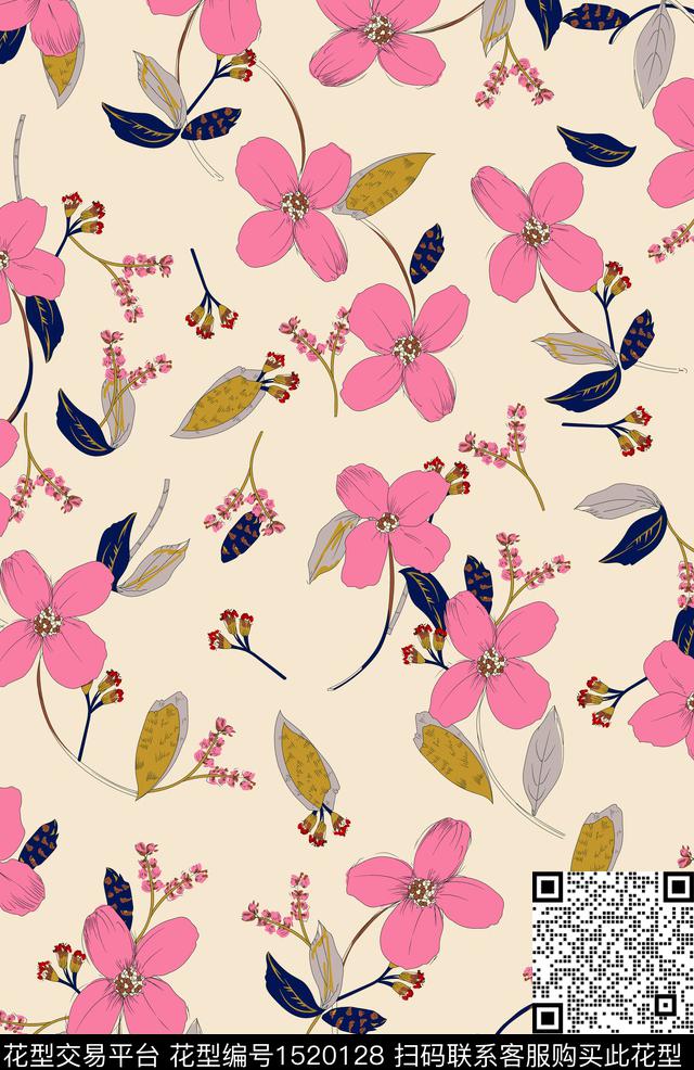 花卉淑女女装传统印花华亿平台下载（图片编号: 1520128） - 瓦栏（Walan）