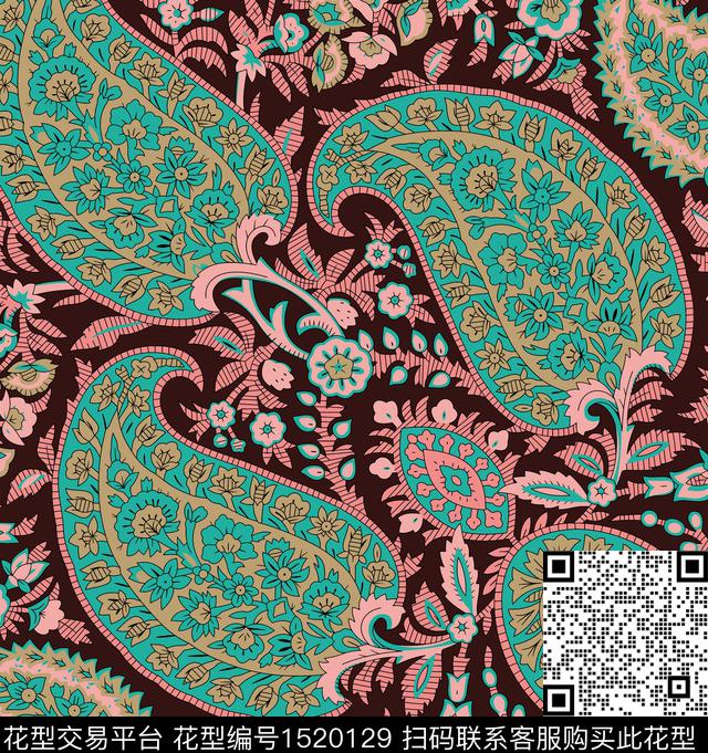 佩斯利中老年民族风传统印花华亿平台下载（图片编号: 1520129） - 瓦栏（Walan）
