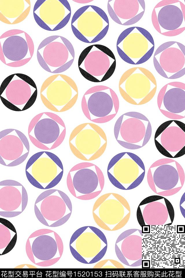 炫彩菱形颜色数码印花华亿平台下载（图片编号: 1520153） - 瓦栏（Walan）