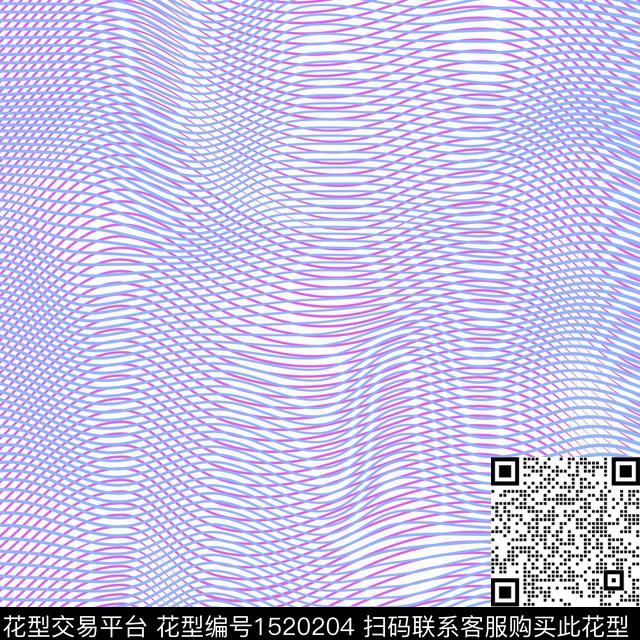 迷幻抽象线条数码印花华亿平台下载（图片编号: 1520204） - 瓦栏（Walan）