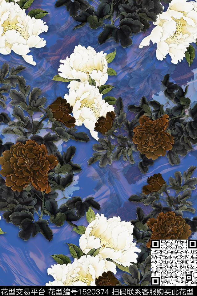 旗袍香云纱中老年数码印花华亿平台下载（图片编号: 1520374） - 瓦栏（Walan）