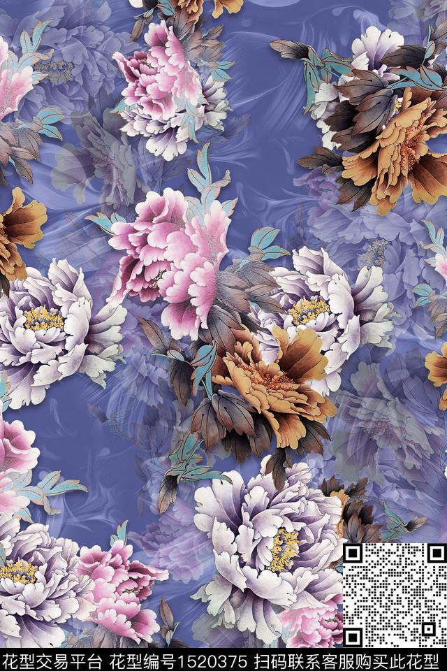 旗袍香云纱中老年数码印花华亿平台下载（图片编号: 1520375） - 瓦栏（Walan）