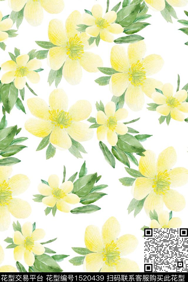 花卉小清新女装数码印花华亿平台下载（图片编号: 1520439） - 瓦栏（Walan）