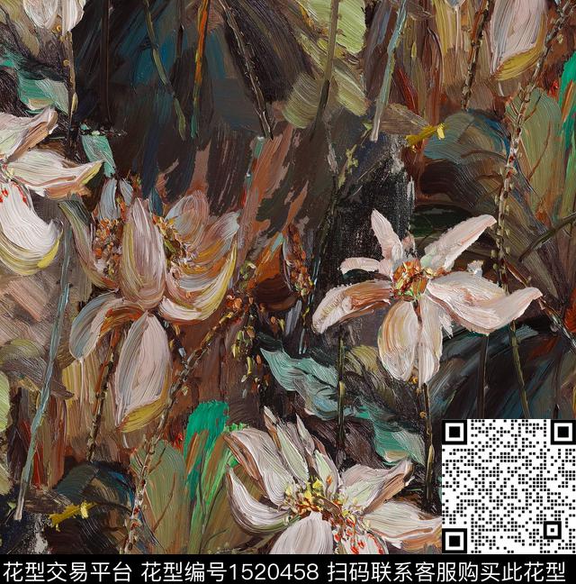 荷花油画华亿平台中老年数码印花华亿平台下载（图片编号: 1520458） - 瓦栏（Walan）