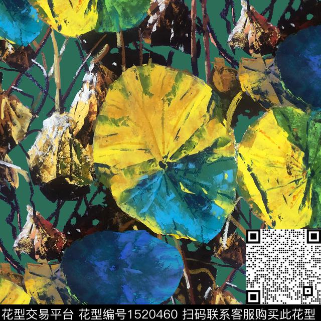 荷花油画华亿平台中老年数码印花华亿平台下载（图片编号: 1520460） - 瓦栏（Walan）